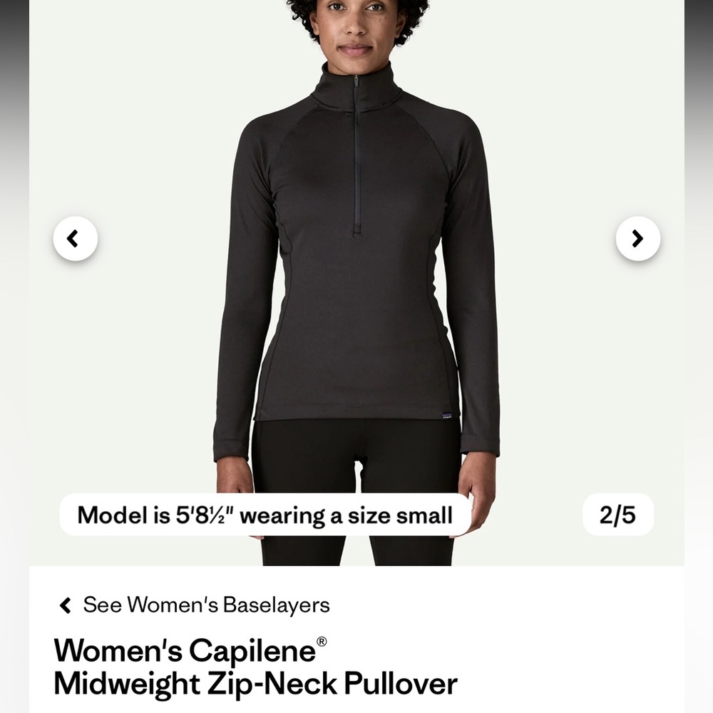 Patagonia Capilene Women’s Charcoal Long Sleeve Top Warm